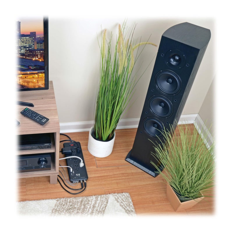 Tripp Lite Eaton Tripp Lite TLP128TTUSBB Surge Protector Power Strip, 2 USB Charging Ports, 12 Outlets, Flat Plug 8ft Extension Cord, 4320 Joules | Coax and RJ11 Port for Home Phone, TV, & WiFi Router Protection - Image 5